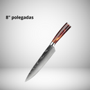 CONJUNTO FACAS COM TERMINAÇÃO DAMASCO - 10 PEÇAS