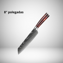 CONJUNTO FACAS COM TERMINAÇÃO DAMASCO - 10 PEÇAS