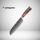 CONJUNTO FACAS COM TERMINAÇÃO DAMASCO - 10 PEÇAS