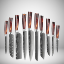 CONJUNTO FACAS COM TERMINAÇÃO DAMASCO - 10 PEÇAS