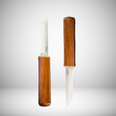 FACA DUPLA ESTILO JAPONESA MARROM