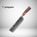 CONJUNTO FACAS COM TERMINAÇÃO DAMASCO - 10 PEÇAS