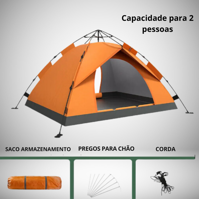 BARRACA LARANJA MONTAGEM AUTOMÁTICA - 2 PESSOAS