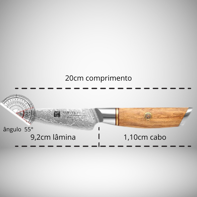 FACA FORJADA AÇO INOX DAMASCO 3,5"